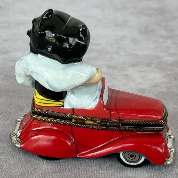 Limoges Betty Boop In Red Car Trinket Box Retired - Picture 5 of 8